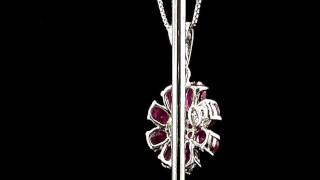 Famous Authentic Rare Natural Heated African Ruby Colorful Flower Pendant 925 Silver Net Worth