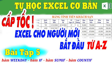 Học Excel Cơ Bản Cấp Tốc Cho Người Mới Bắt Đầu | Học Excel Cơ Bản | Bài 5. Bảng Tính Tiền Khách Sạn