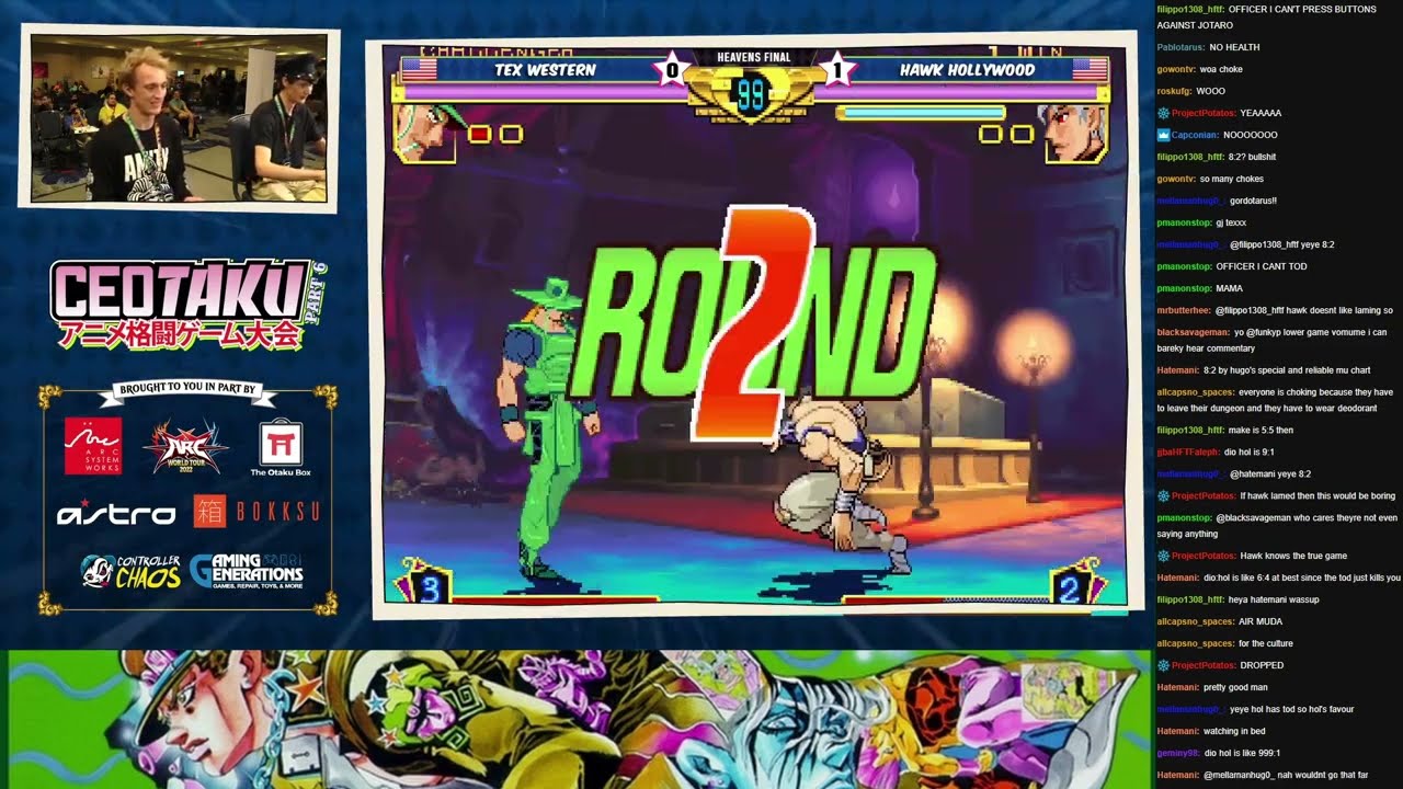 CEOTaku 2022 |  JoJos Bizarre Adventure: Heritage for the Future Top 4 (With Chat)