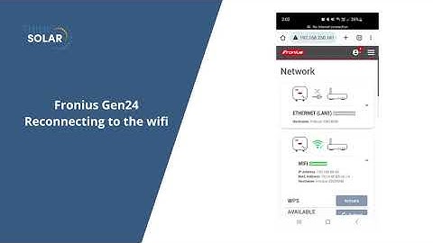 Fronius Gen 24 | How to reconnect to the WiFi
