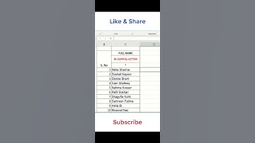 How to convert capital letters to small letters in excel with first letter capital | Short video