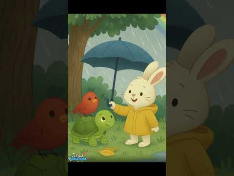 🐰🌈 قصة الأرنب رومي وأصدقاؤه بعد المطر | قصة قصيرة للأطفال | ⭐🎨 ألوان ونجوم