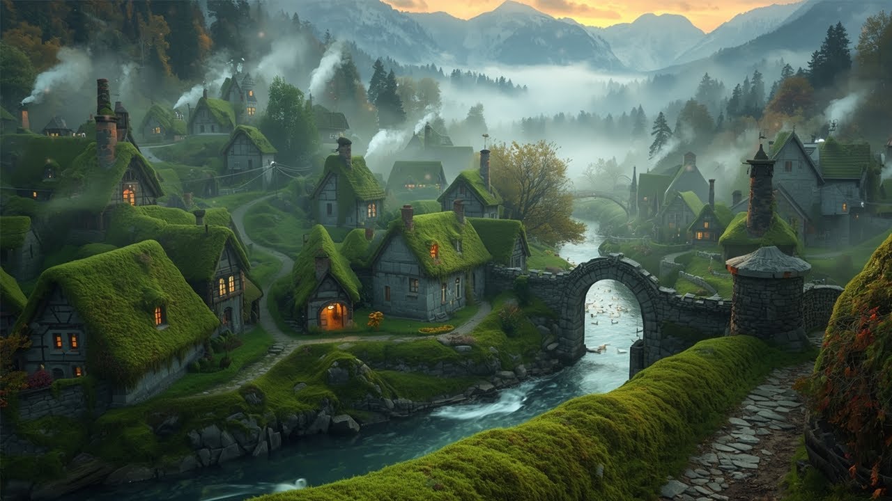 [1 HOUR] Mystical Autumn Village Sounds | Calm Celtic Music for Studying & Focus