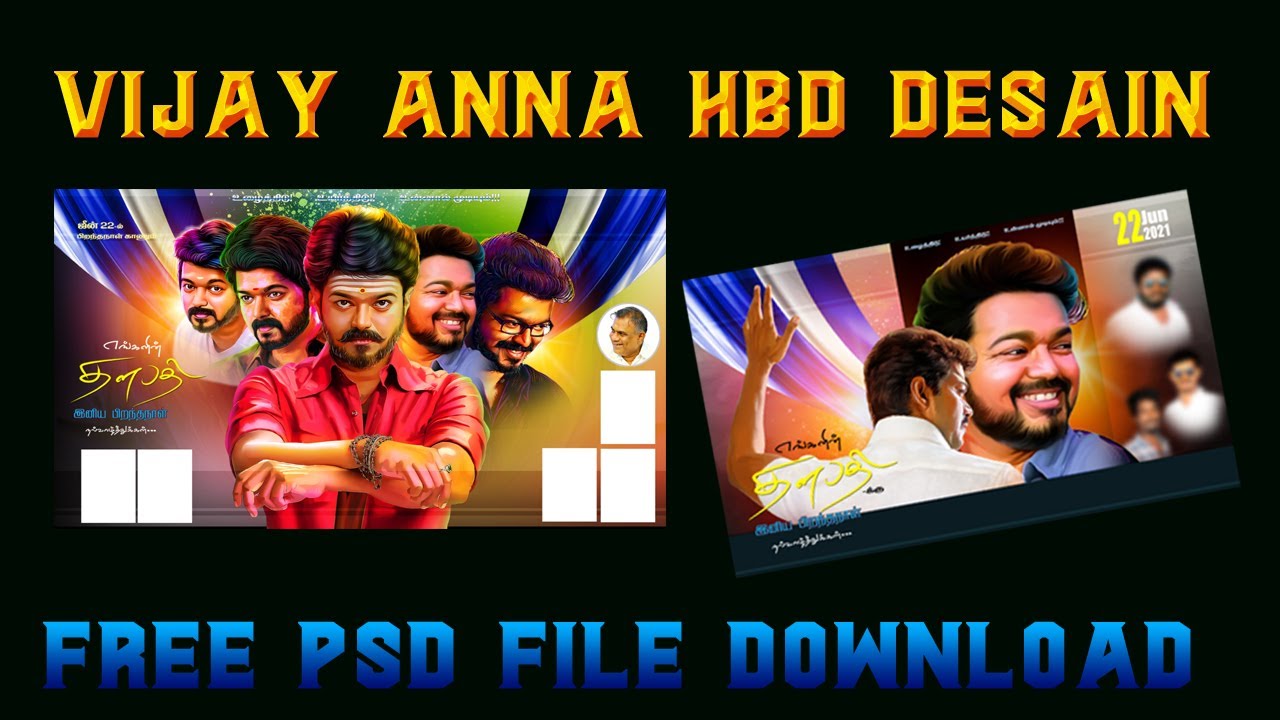 Vijay Birthday Banner PSD 2021 Free Download//thalapathy vijay birthday psd file free download