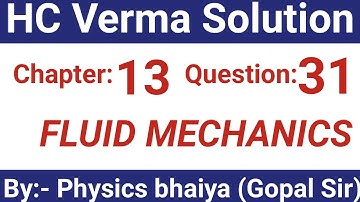H.C. Verma Solutions - Fluid Mechanics - Chapter 13, Question 31
