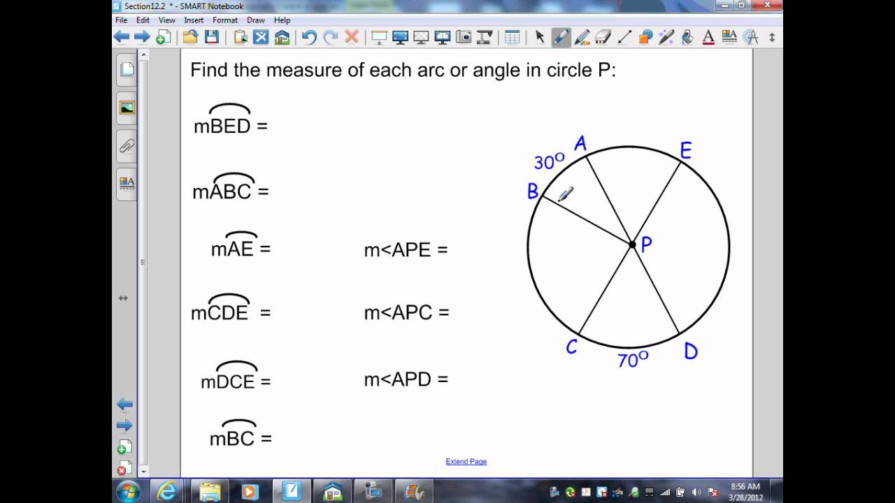 sec12.2 part 1 Geometry Central Angle Review.wmv - YouTube