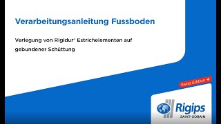 Rigidur® Verabeitungsanleitung Boden - Estrichelemente auf gebundener Ausgleichsschüttung 2:1