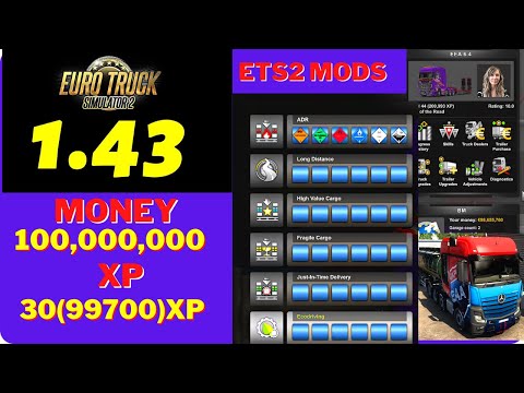 EURO TRUCK SIMULATOR 2 MONEY AND XP MOD[1.43,1.42,1.41,1.40, 1.39]