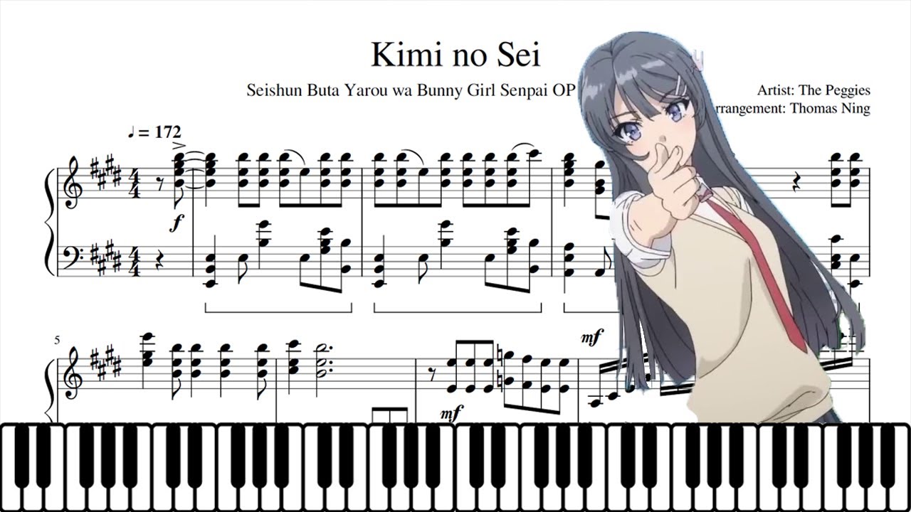 Seishun Buta Yarou Sheet music for Piano (Solo)