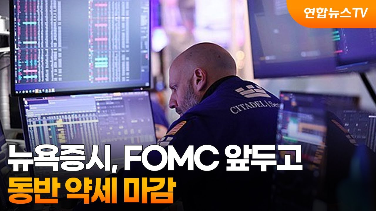 뉴욕증시, FOMC 앞두고 동반 약세 마감 / 연합뉴스TV (YonhapnewsTV)