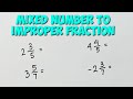 How to convert mixed number to improper fraction