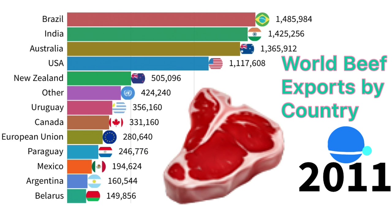 Top Countries Exports Beef between 2010 to 2020 YouTube