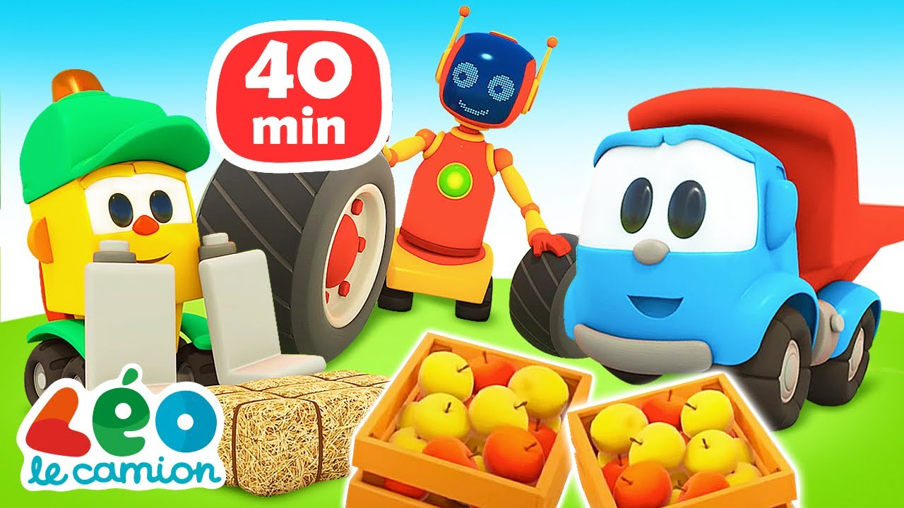 Léo le camion travaille à la ferme 🥬🧅🥕40 min de dessins animés sur les voitures pour les petits