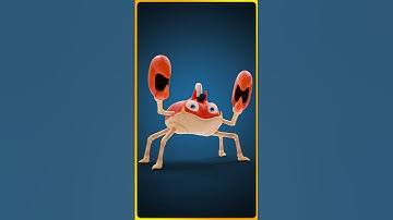 Krabby from #pokemon  #3D #modelling #timelapse in #Blender #3D #fanart