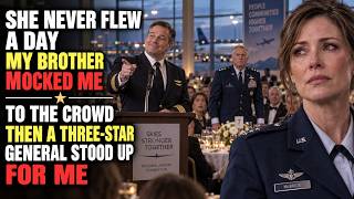 She Never Flew A Day, My Brother Mocked Me To The Crowd—Until A Three-Star General Stood Up…