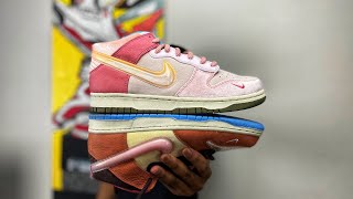 QUALITY PROBLEMS Nike x Social Status Free Lunch Strawberry Milk Dunk Review!