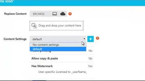 Free Trial of Vitrium Security - Content Settings