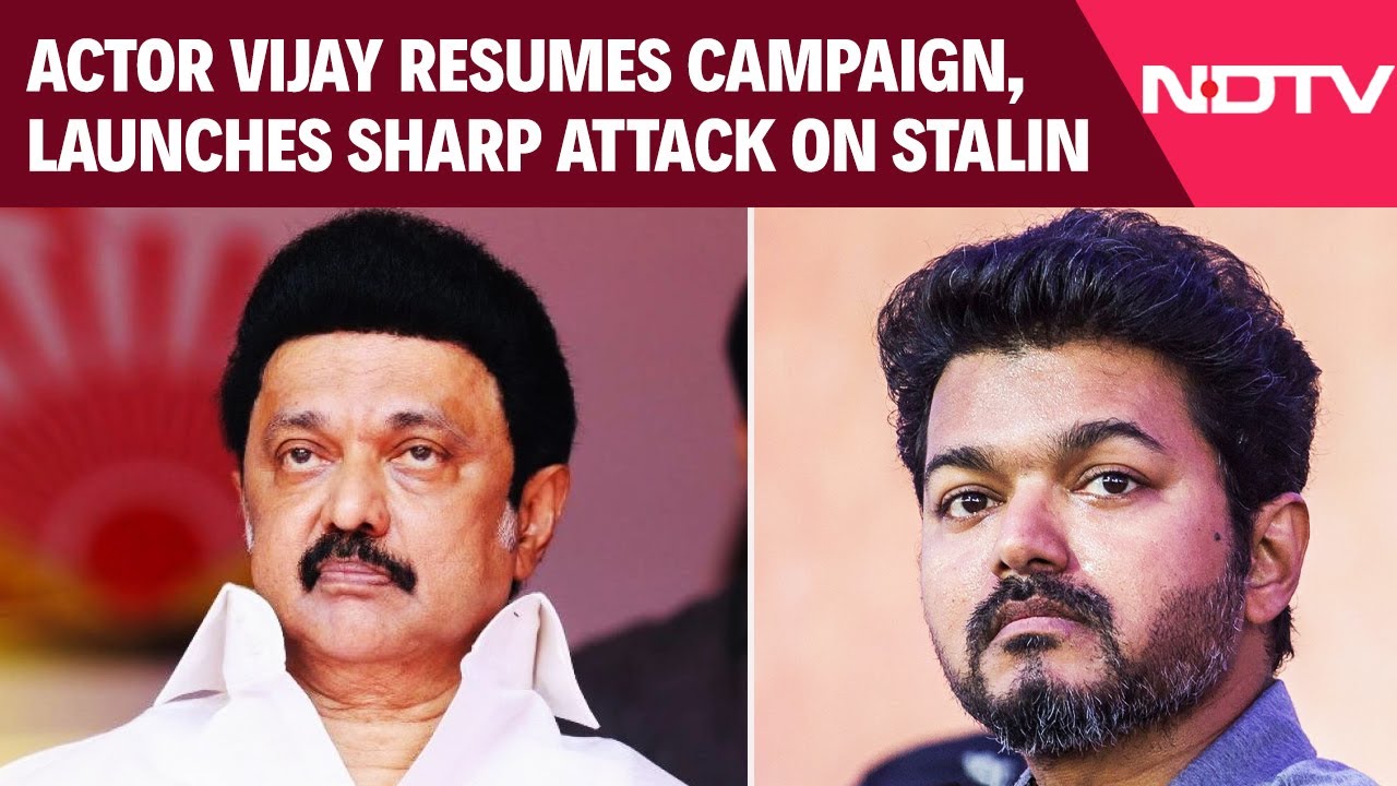 Actor Vijay Resumes Campaign, Launches Sharp Attack On MK Stalin