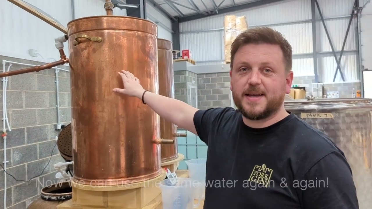 Water cooling at York Gin. A system for reusing water. Saving resources.