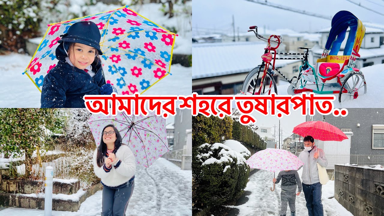 টোকিওতে আমাদের শহরে প্রথম তুষারপাত ।safwanshanayasfamilyvlog