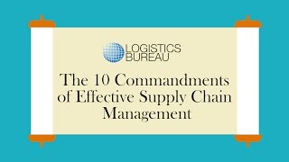 10 Effective Supply Chain Management Commandments