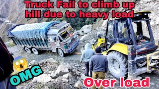 Truck fail to climb up hill due to heavy load // Truck Vlog // Truck Nepal