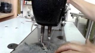Sewing tik tak button on zig zag Minerva with homemade devicee