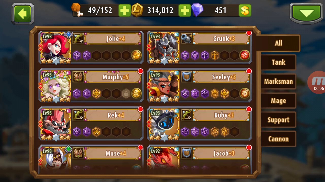 Magic Rush - Power, Equipment, Prayer and Rune Core on main team