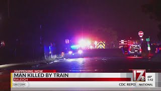Raleigh pedestrian hit by train
