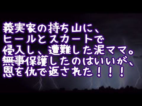 【キチママ】義実家の持ち山に、ヒールとスカートで侵入し、遭難した泥ママ。無事保護したのはいいが、恩を仇で返された！！！