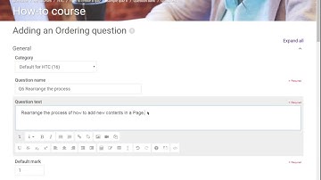 How to add an ordering question in the quiz