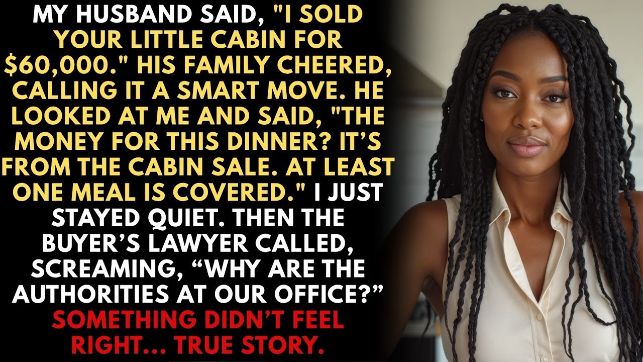 My Husband Sold My Secret Cabin For $60,000 — Then Feds Arrived At Dinner