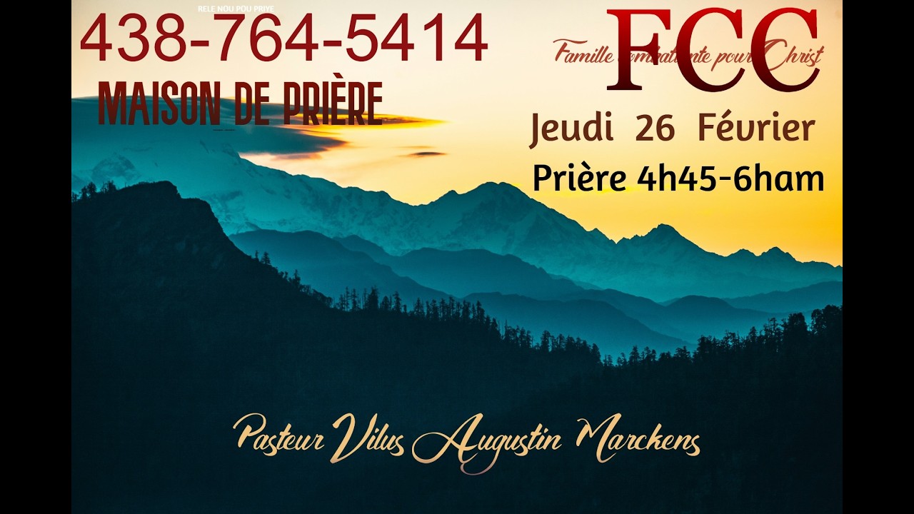 DIEU N'OUBLIE AUCUN DE SES ENFANTS    JEUDI  26  Février 2026  JEUNE   PRÌERE  P. Augustin Marckens