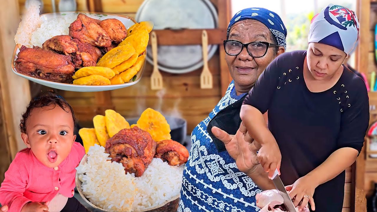 🔥 POLLO FRITO en MANTECA con ARROZ BLANCO y PLÁTANO FRITO 🍗🍌 | Receta CASERA del FOGÓN al PATIO ⏳