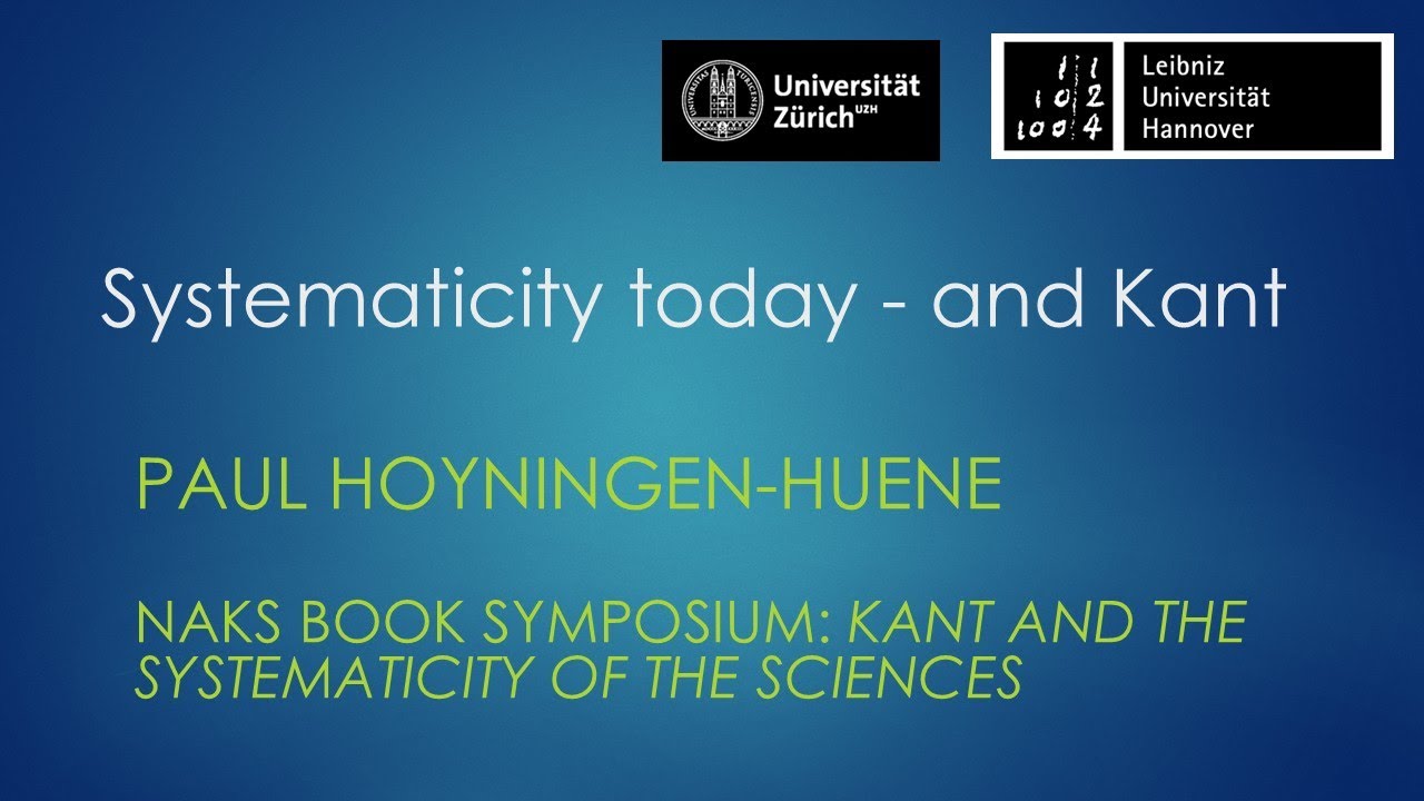 NAKS Book Symposium on Kant and the Systematicity of the Sciences
