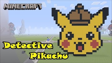 Minecraft: Pixel Art Speed Build and Showcase: Detective Pikachu