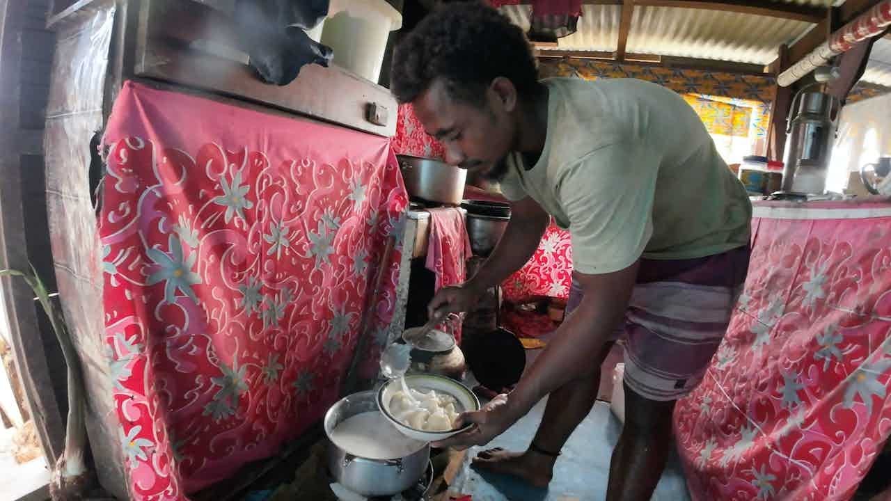 The Village Breakfast: Topoi (Fijian Dumplings) Cooked in Coconut Milk🥥🇫🇯