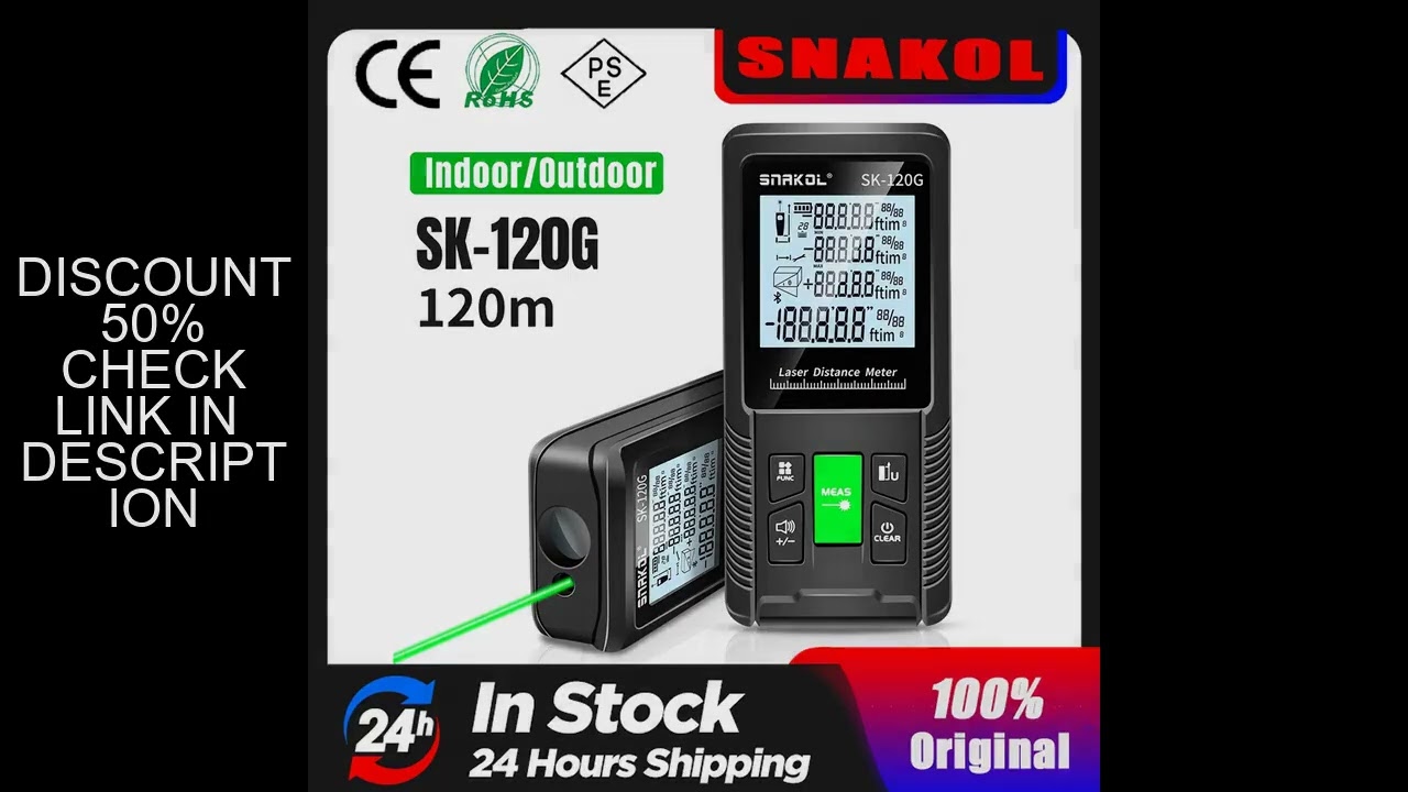 Snakol Laser Tape Measure 120M Green Laser Distance Meter High Accuracy Roulette Multiple Measuremen