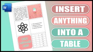 Insert Anything into a Table in Word | MS Word Tutorials | SIMPLE & EASY