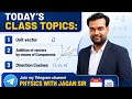 #Vectors - Class2, 1) Unit vector 2) Addition of vectors by means of Components 3) Direction Cosines