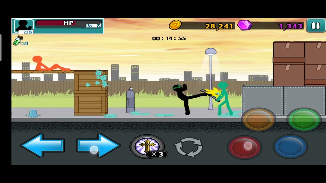 Playing Anger of Stickman 5 Game 🎮✌️