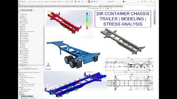 SolidWorks Tutorial simulation 20ft container chassis #trailer in #solidworks  #simulation  #drawing
