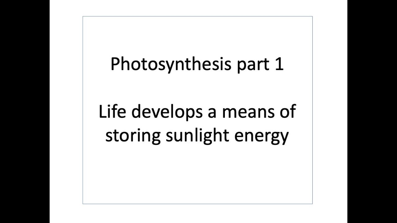 Photosynthesis and the Great Oxidation Event, part 1
