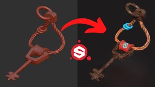 Substance Painter Tutorial for Beginners _ Texturing Stylized Key with Substance 3d Painter