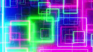 Famous Electro Square: Vibrant VJ Loop with Glowing Neon Patterns. 4K Looped Animation Net Worth