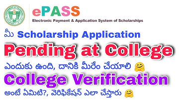 What is College Verification Reason for Scholarship Application Pending at College with solution