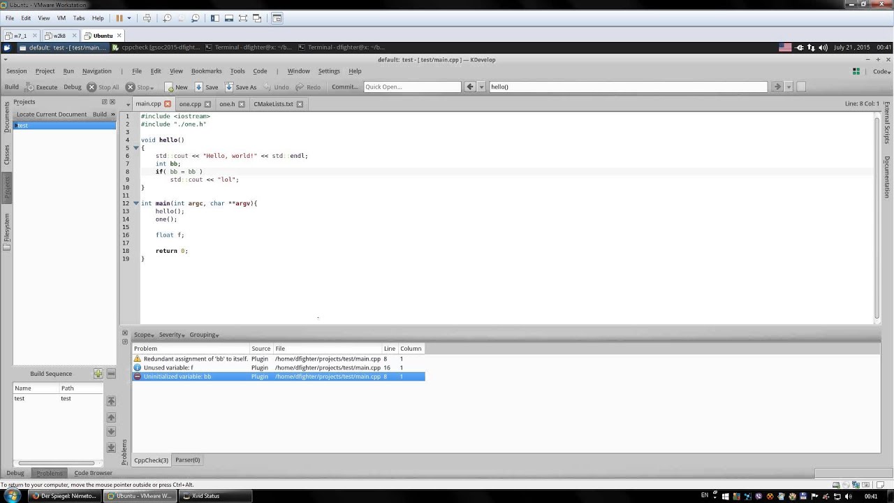 The new GUI of kdev-cppcheck - YouTube