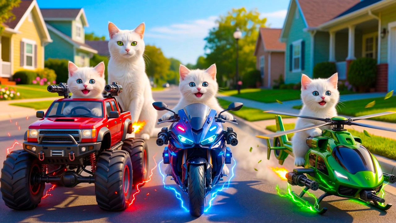 Mama Cat Trims Fur on the Farm and Makes Tiger Hat For Kittens At Home🐾🎩🐯