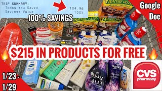 CVS Free \& Cheap Couponing Deals \& Haul for This Week  | 1\/23 - 1\/29 | OVER $215 SAVED 🔥