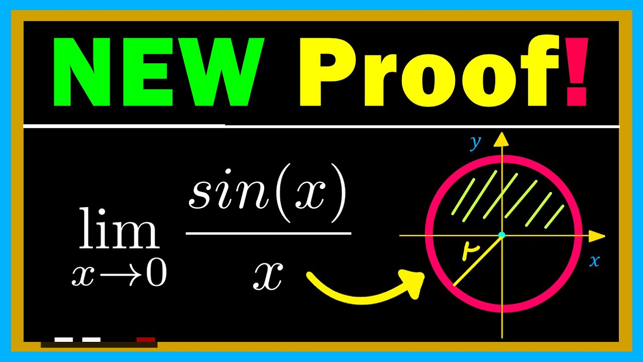 NEW Proof of the LIMIT as x goes to 0 of sin(x)/x using CIRCLES and INTEGRALS!!!